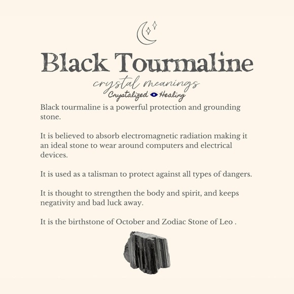 Black Tourmaline Raw Rough Crystal Stone - Picture 3 of 4